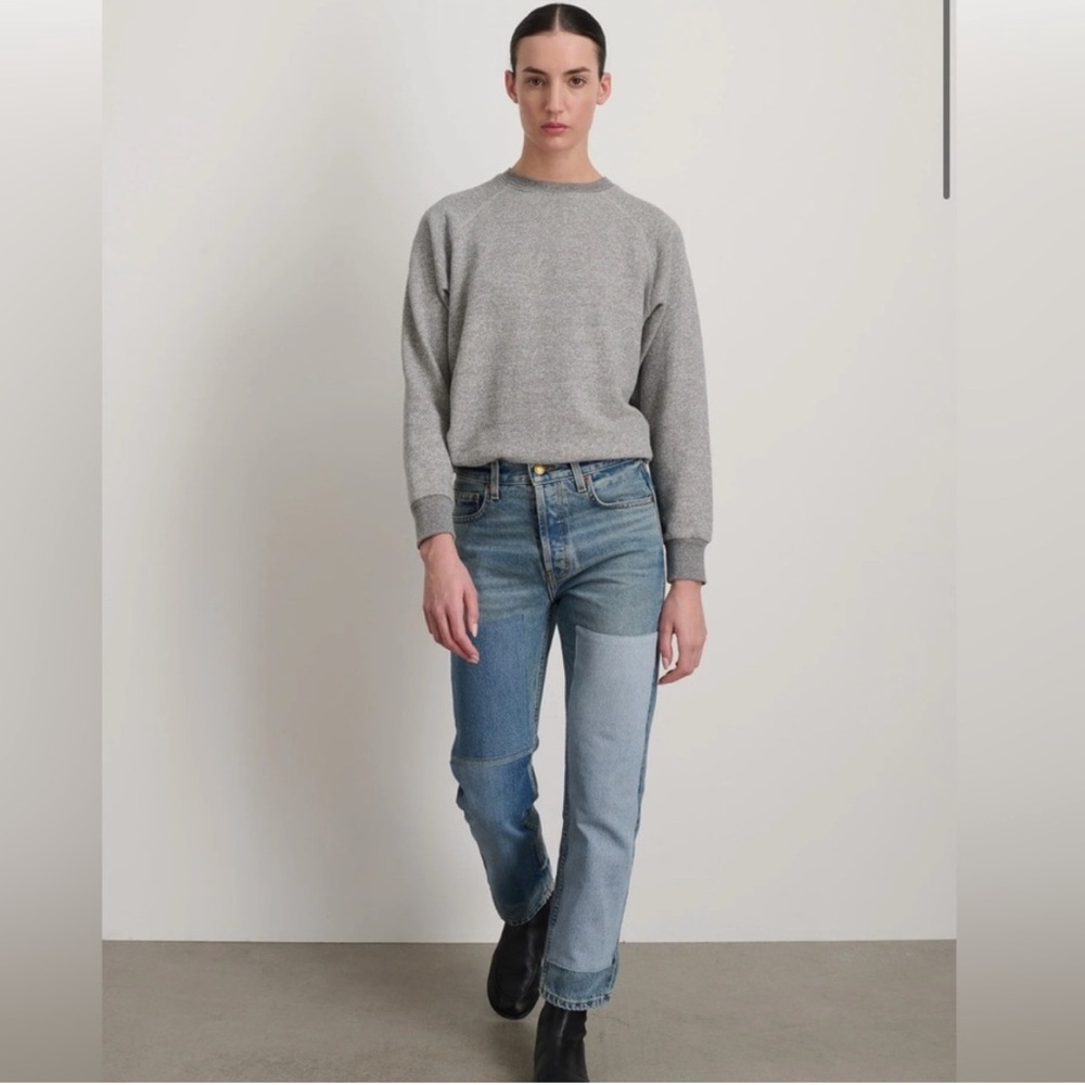 B Sides 24 Marcel color blocked patch leg 0167 blue straight slim patchwork